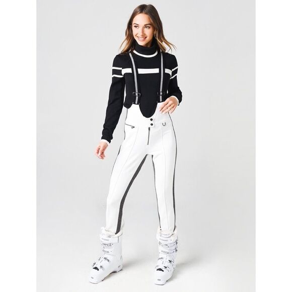 Erin Snow Womens Zuma Stripe Suspender Pants - Snow/Heather ECO US12 - Picture 1 of 13